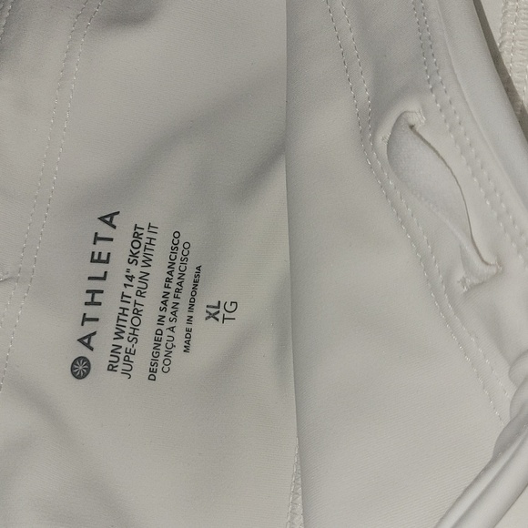 ATHLETA Run With It Skort white skirt sz XL   Running Workout Summer NEW - Picture 7 of 7